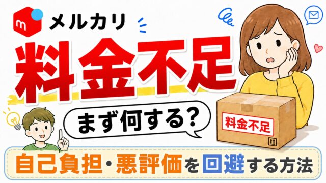 メルカリで料金不足になった時の対応方法を説明する画像